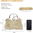 thumbnail image 3 of LZCKDPX Women Evening Bag Floral Embroidery Clutch Bag Vintage Handbag Bridal Wedding Purse Elegant Shoulder Bag,Gold,bag, 3 of 6