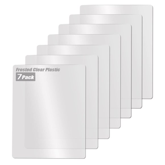 Fotouzy Tabla de cortar de plástico, juego de 7 alfombrillas de corte flexibles transparentes esmeriladas, sin BPA, no porosas, aptas para lavavajillas, transparente