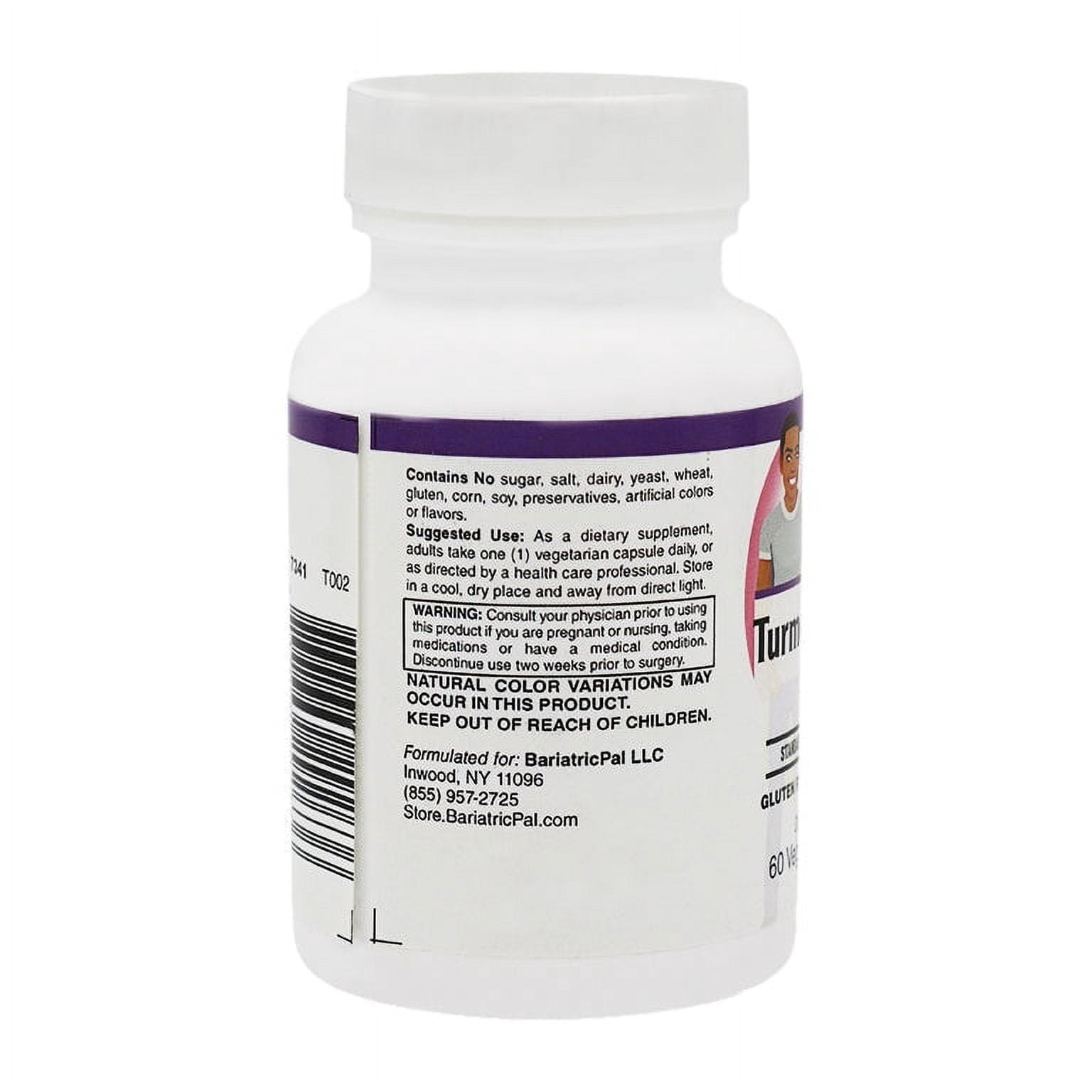 Turmeric Extract Capsules (500mg) with Curcumin C3 Complex by BariatricPal Size: 60 Count