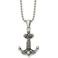 thumbnail image 2 of Chisel Stainless Steel Antiqued and Polished Anchor with Rope Pendant on a Ball Chain Necklace - 24", 2 of 8