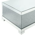 thumbnail image 4 of Rectangular Wooden Coffee Table with Faux Crystal Inlays, Silver, 4 of 5