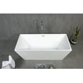 thumbnail image 4 of 59 in. Acrylic Flatbottom Freestanding Soaking Bathtub in Glossy White, 4 of 5