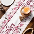 thumbnail image 2 of Pink Mother's Day Cotton Linen Table Runner for Dining Kitchen, Watercolor Flowers Modern Polka Dot Striped Wedding Outdoor Party Tablerunners, Dresser Scarf Coffee Tablecloth Runners 13x70 Inches, 2 of 9