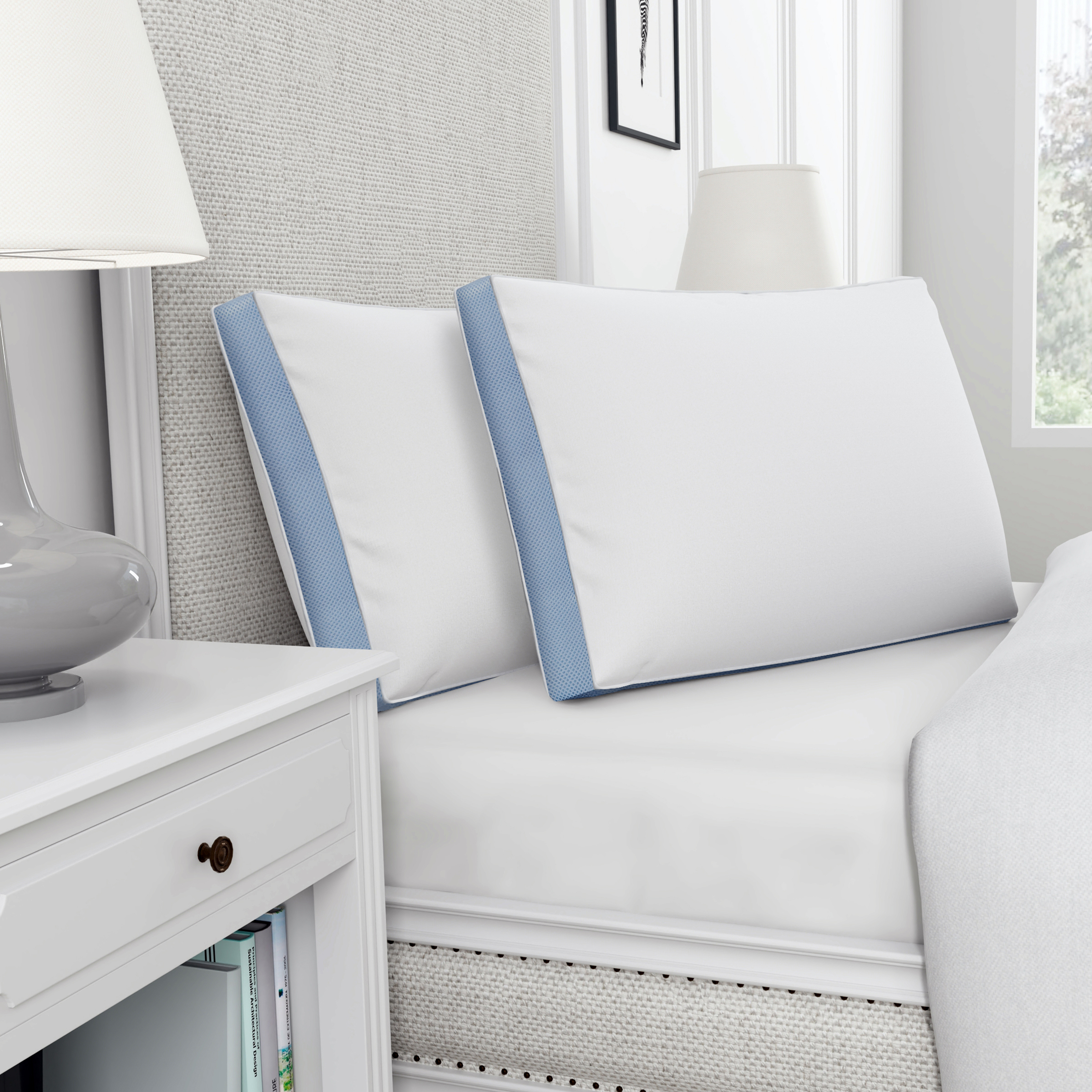 DreamLab Cooling Sleep Pillows for Back, Stomach or Side Sleepers, Set of 2, King
