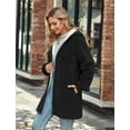 thumbnail image 3 of Abrigo de polar de peluche para mujer, chaqueta con capucha de invierno de gran tamaño con capucha, 3 of 6