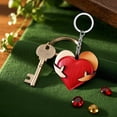 thumbnail image 1 of Hearth & Gear Leather Heart Keychain Handmade Cute For Her, 1 of 4