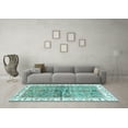 thumbnail image 3 of Ahgly Company Indoor Square Oriental Light Blue Traditional Area Rugs, 8' Square, 3 of 4