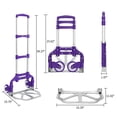 thumbnail image 4 of IVV Folding Hand Truck Dolly Cart, Portable Dolly Cart for Moving Heavy Loads, Collapsible Hand Truck Trolley, w/Telescopic Handle, Purple, 4 of 10
