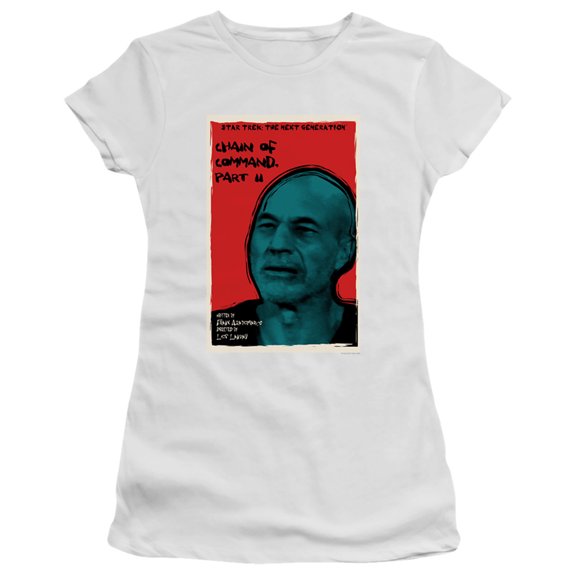 Star Trek Tng Season 6 Episode 11 Junior Women's Sheer T-Shirt White