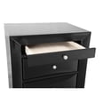 thumbnail image 4 of Maklaine Contemporary Engineered Wood 3 Drawer Nightstand in Black, 4 of 7