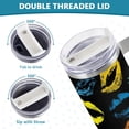 thumbnail image 5 of SKYSONIC Insulated Tumblers with Lids and Straws Handles 40oz Water Bottle Rainbow Color Lips Prints Travel Mug Reusable Stainless Steel Thermos Vacuum, 5 of 7