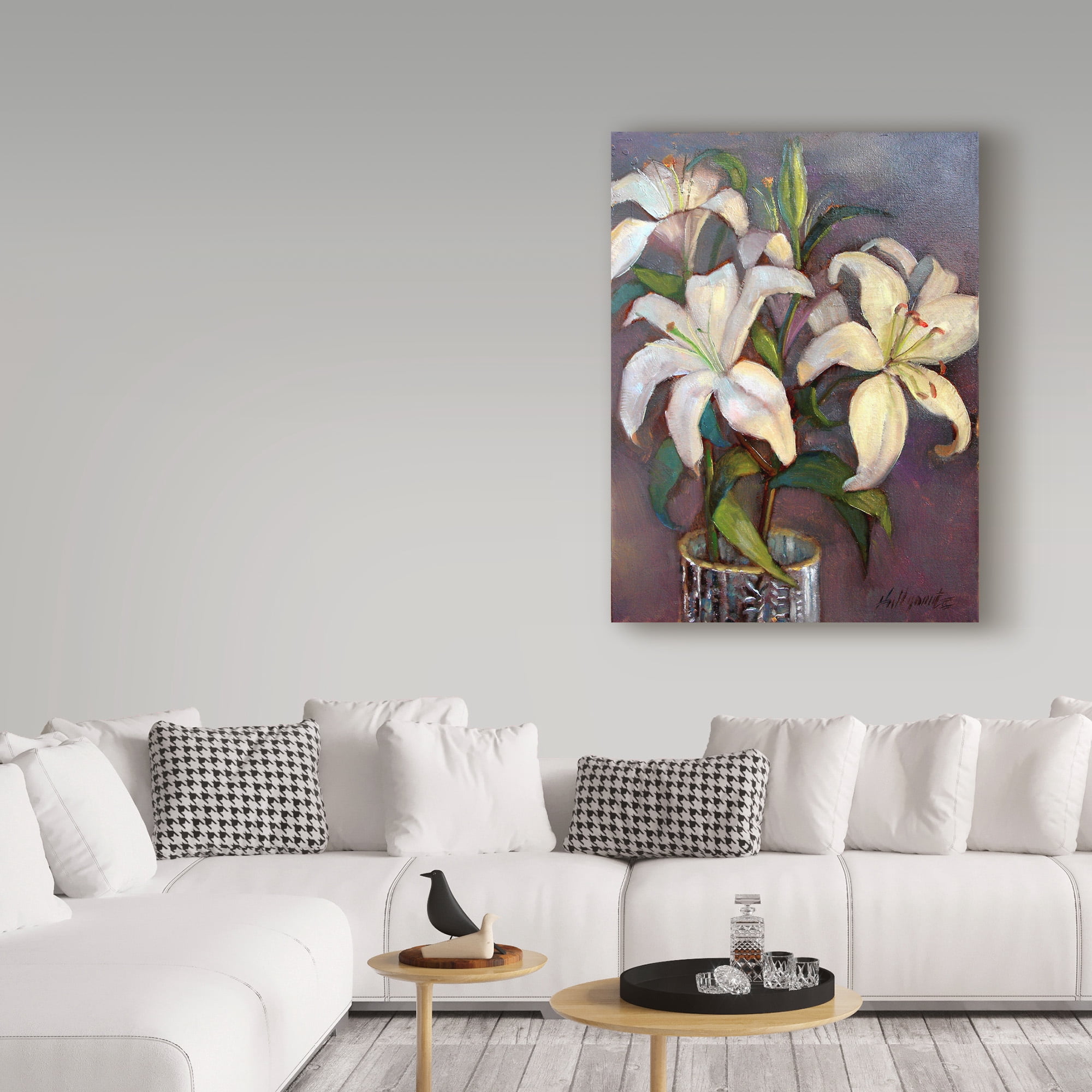 Trademark Fine Art 'Lilies In Glass' Canvas Art by Hall Groat Ii