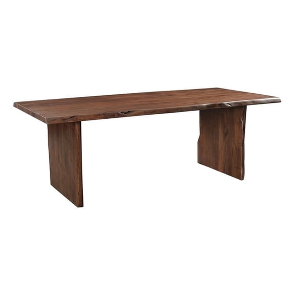 Pemberly Row 84" Live Edge Solid Wood Dining Table in Dark Brown