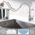 thumbnail image 3 of Kitchen Tap Extendible High Pressure Kitchen Tap 360° Swivelling Stainless Steel Mixer Tap Kitchen with Ceramic Cartridge Leak-Proof 2 Jet Types Chrome, 3 of 5