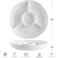 Mud Pie Seashell Sectional Serving Platter Set - 12" Dia, White Dolomite With Spreader