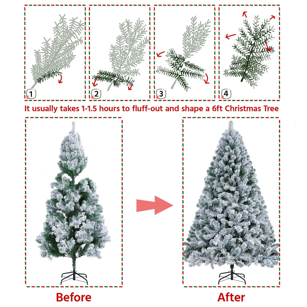 Renwick 6 Ft Frosted Artificial Christmas Tree with Stand, Green