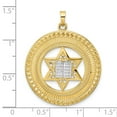 thumbnail image 2 of FJC Finejewelers 14 kt Two Tone Gold Solid Star and Torah Inside Frame Charm 35 x 28 mm, 2 of 6