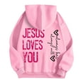 thumbnail image 5 of SIYUDAN Womens Hoodies Jesus Loves You Sweatshirt Letter Print Sweatshirt Oversized Womens Pullover Sweatshirt Women's Fall Clothes Streetwear, 5 of 5