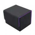 thumbnail image 1 of Caja de Cubierta de Tarjeta Soporte de Caja de Juego de Almacenamiento de Tarjetas de Cuero PU Negro perfke Estuche de baraja de cartas coleccionables, 1 of 9