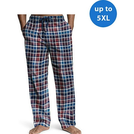 Big Mens Woven Plaid Drawstring Sleep Pajama Lounge Pant, 40161 Red and Blue Plaid / XXXXX
