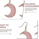 thumbnail image 4 of Pendientes de luna, pendientes sencillos y de moda, rosa claro, 4 of 5