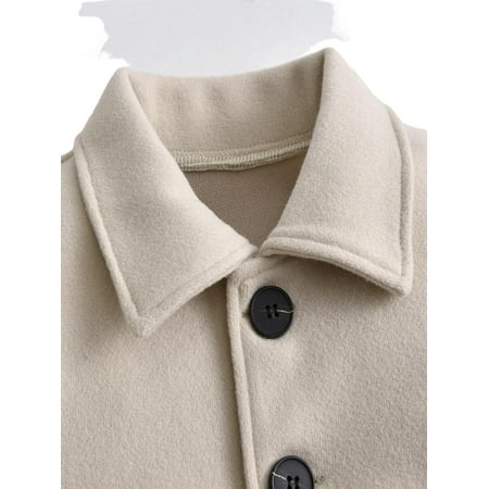 

Cute Plain Collar Regular Long Sleeve Apricot Toddler Girls Overcoats (Girl s)