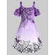 thumbnail image 2 of Talla grande Hombro frío Patrón de murciélago Vestido de Halloween Rosegal Vestidos Estampados Tallas Grandes, 2 of 5
