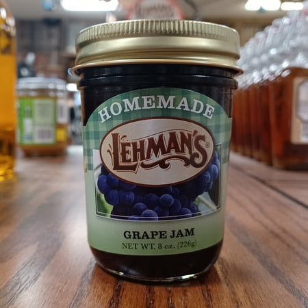 Lehman's Homemade All Natural Preserves Spread, No Preservatives, 8 Oz, Grape Jam