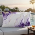 thumbnail image 4 of Outdoor Waterproof Pillow Covers Watercolor Purple Fluid Lines Decorative Throw Pillow Protectors,Pillowcase Cushion Cases for Patio Sofa Garden Couch,20x12in,Pack of 2, 4 of 14