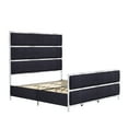 thumbnail image 3 of VanAcc King Upholstered Bed Frame with 59" Tall Headboard & Footboard/Black, 3 of 7