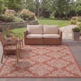 thumbnail image 3 of SAFAVIEH Courtyard Joetta Geometric Indoor/Outdoor Area Rug, Rust/Grey, 5'3" x 7'7", 3 of 7