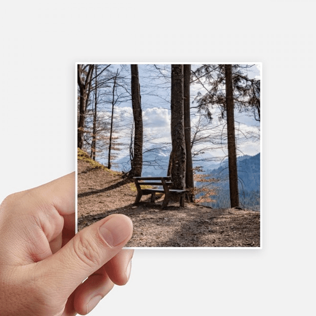Sky Bench Forestry Science Nature Scenery Sticker Square Waterproof Stickers Wallpaper Car Decal