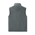 thumbnail image 3 of CharmCyan Mens Winter Fleece Cargo Vest Outdoor Multi Pocket Sleeveless Jacket Warm Thick Work Waistcoat Dark Gray XL, 3 of 3