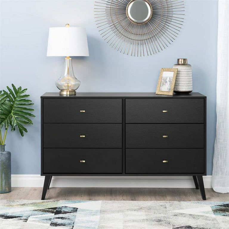 Modern black 2024 dresser and nightstand