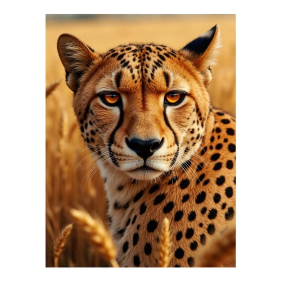 Diamond Art Kit for Adults, Cheetah Portrait Golden Field Diamond Painting for Adults Beginners, 5D DIY Diamond Art Painting Kits, Colorful Diamond Painting Craft for Home Decor 12x16