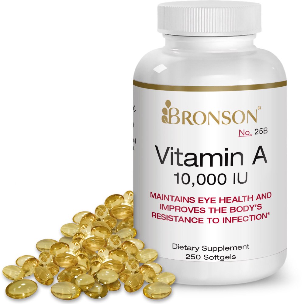 Bronson Vitamin A 10000 IU Fish Liver Oil, 250 Softgels