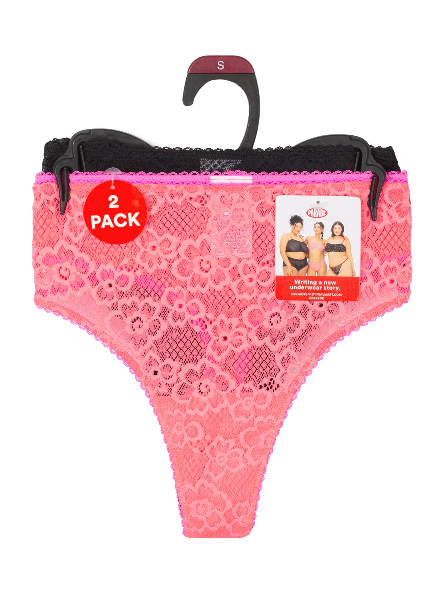 Parade Lace Thong Underwear, 2-Pack, Sizes XS to 3XL