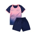 thumbnail image 5 of ZDHoor Kids Boys Football Jersey Uniform 2 Piece Tracksuit Quick Dry T-Shirts Top with Shorts Set Navy Blue 11-12, 5 of 6
