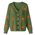 thumbnail image 4 of Women's Pumpkin Knit Cardigan, Long Sleeve Open Front Knitted Sweater, Fall Outwear Coat Tops, Kawaii Y2K Cute Funny Button Sweaters Fall Winter Causal Coat Cozy Loungewear, 4 of 4
