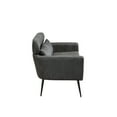 thumbnail image 4 of Comfy Loveseat Sofa Small Couch, Classical Two Seat Sofa with 2 Throw Pillows and Black Metal Legs, Upholstered Sofa Couch for Small Space Office Studio Apartment Bedroom, Valley Gray Bronzing Suede, 4 of 7