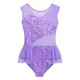 thumbnail image 3 of YiZYiF Girls Rhinestones Ballet Gymnastic Skirted Leotard Tulle Back Costume Dress, 3 of 5