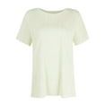 thumbnail image 4 of Summer Tops for Women Women's Solid Color Round Neck Slim Short Sleeve T-Shirt, 4 of 6