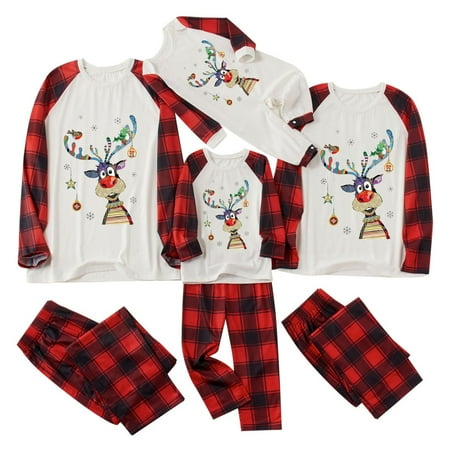 

Odeerbi Clearance Christmas Pajamas For Family Matching Outfits Sets Casual Printed Top With Bottom Outfits Home Wear
