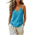 thumbnail image 2 of Favoffer Women's V Neck Tank Tops Sleeveless Linen Cotton Casual Camisole Tops Basic Everyday Tops for Casual Weekend, 2 of 9