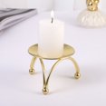 thumbnail image 4 of Bearachild Candelabro de hierro chapado en oro, candelabro de pilar, velas de estilo geométrico innovador, regalo accesorio, decoración del Iluminación novedosa, 4 of 6
