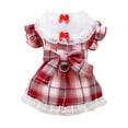 thumbnail image 3 of Dog Classic Plaid Dress for Small Dogs, Puppy Bowknot Tutu Dress with D-Ring Buckle, Cute Pet Vest Dog Princess Skirt for Wedding Holiday Party Photography Red XS, 3 of 7