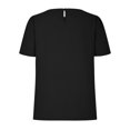 thumbnail image 6 of Tops for Women Crewneck Solid Color Pleated Puff Sleeve T-shirt Ladies Beach Blouse Tunic Tops Women's Summer Clothes, 6 of 6