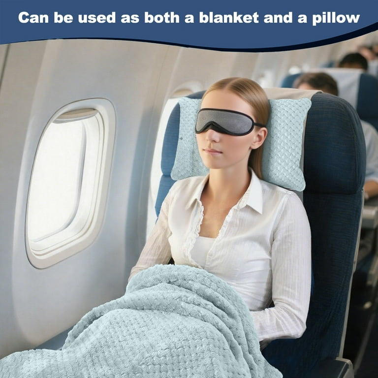 Sanmadrola Travel Blanket and Pillow Set 2-in-1, Ultra-Soft