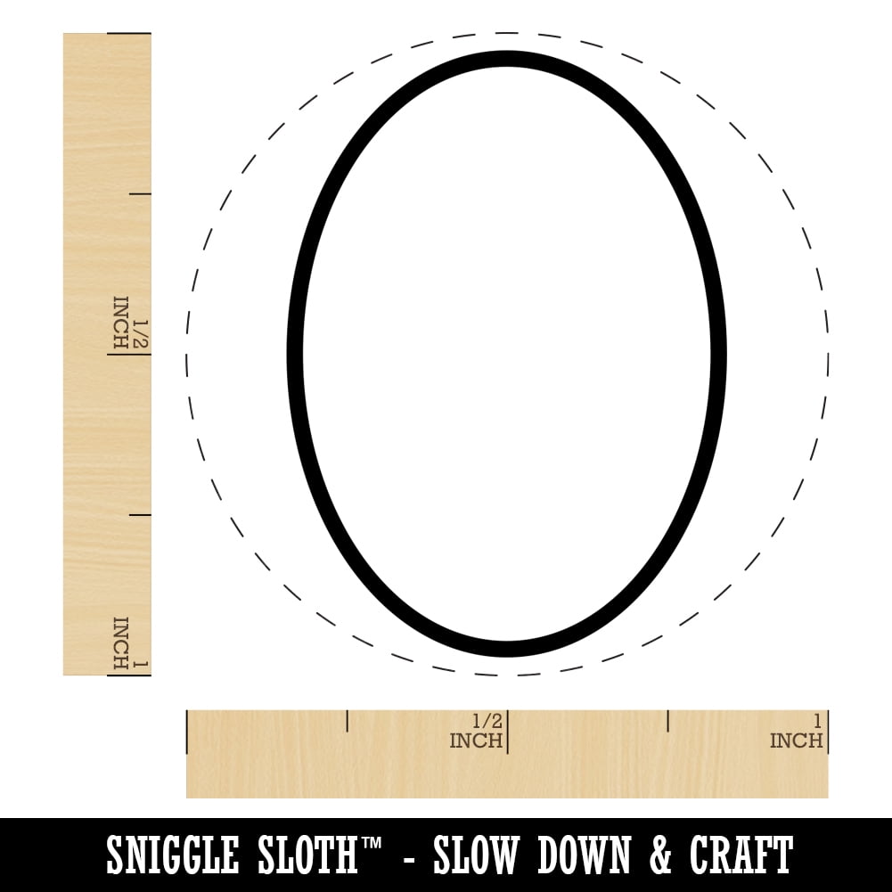 Oval Outline Self-Inking Rubber Stamp Ink Stamper - Green Ink - Medium 1 Inch