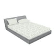 thumbnail image 2 of Ambesonne Flower Fitted Sheet & Pillow Sham Set, Mosaic Tiles, Queen, White, 2 of 2